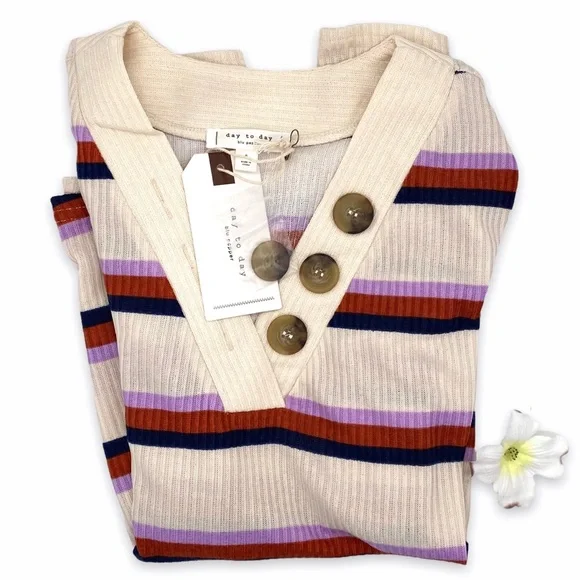 NWT Blu Pepper Day to Day V-neck Ribbed Sweater - Picture 12 of 13